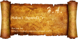 Habel Agenór névjegykártya